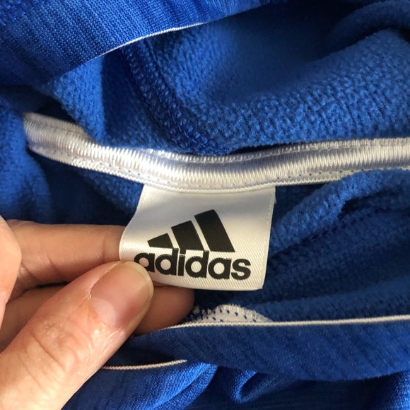 Adidas boys blue with white logo hoodie size 6/7 - Picture 4 of 5